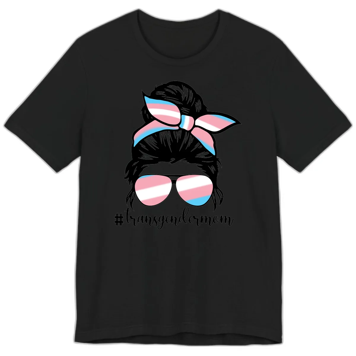 Transgender Mom Pride Portrait Premium T-Shirt in Black