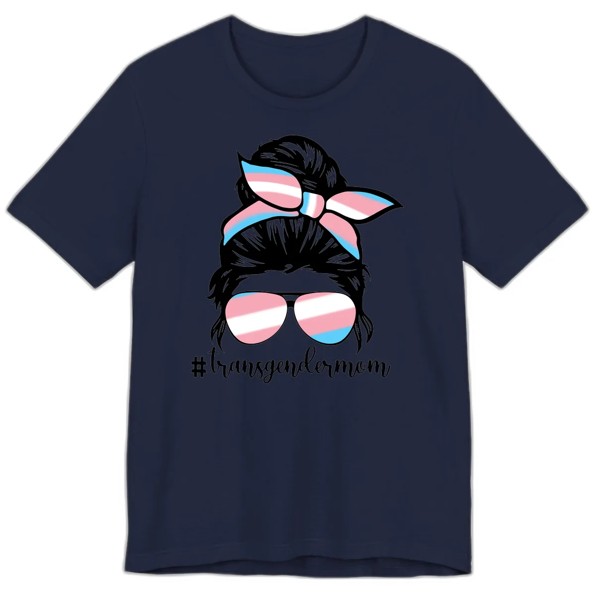 Transgender Mom Pride Portrait Premium T-Shirt in Navy