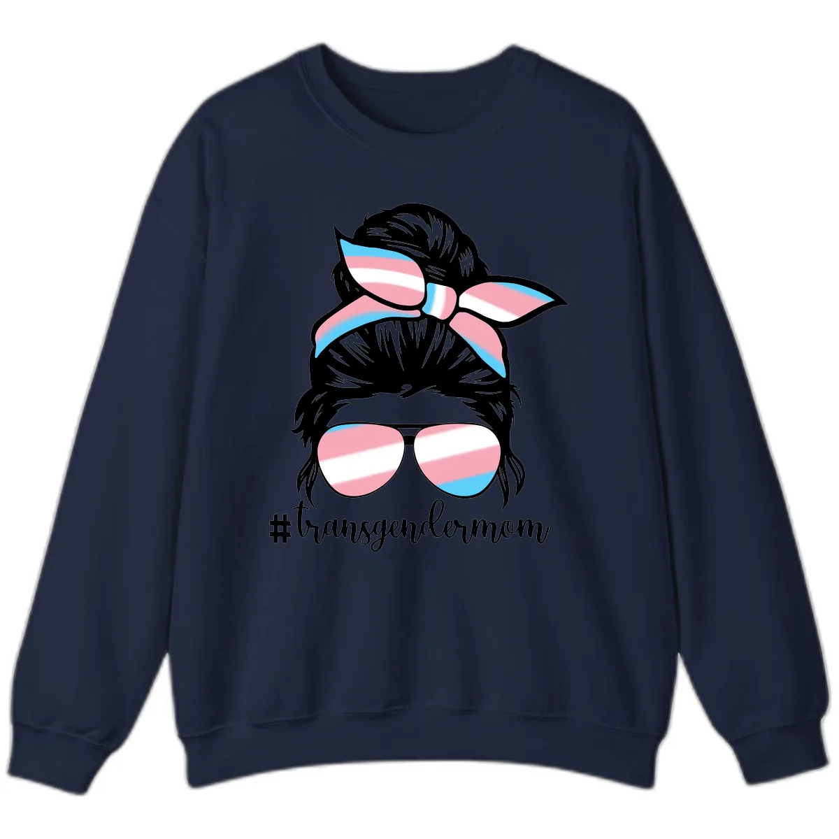 Transgender Mom Pride Portrait Sweatshirt in Navy