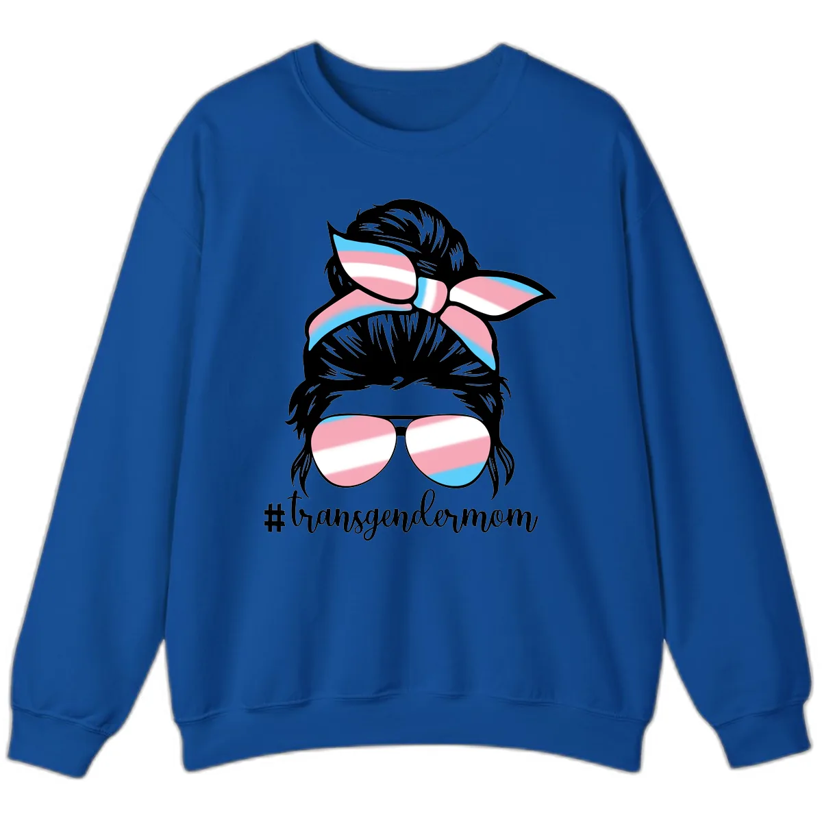 Transgender Mom Pride Portrait Sweatshirt in Royal