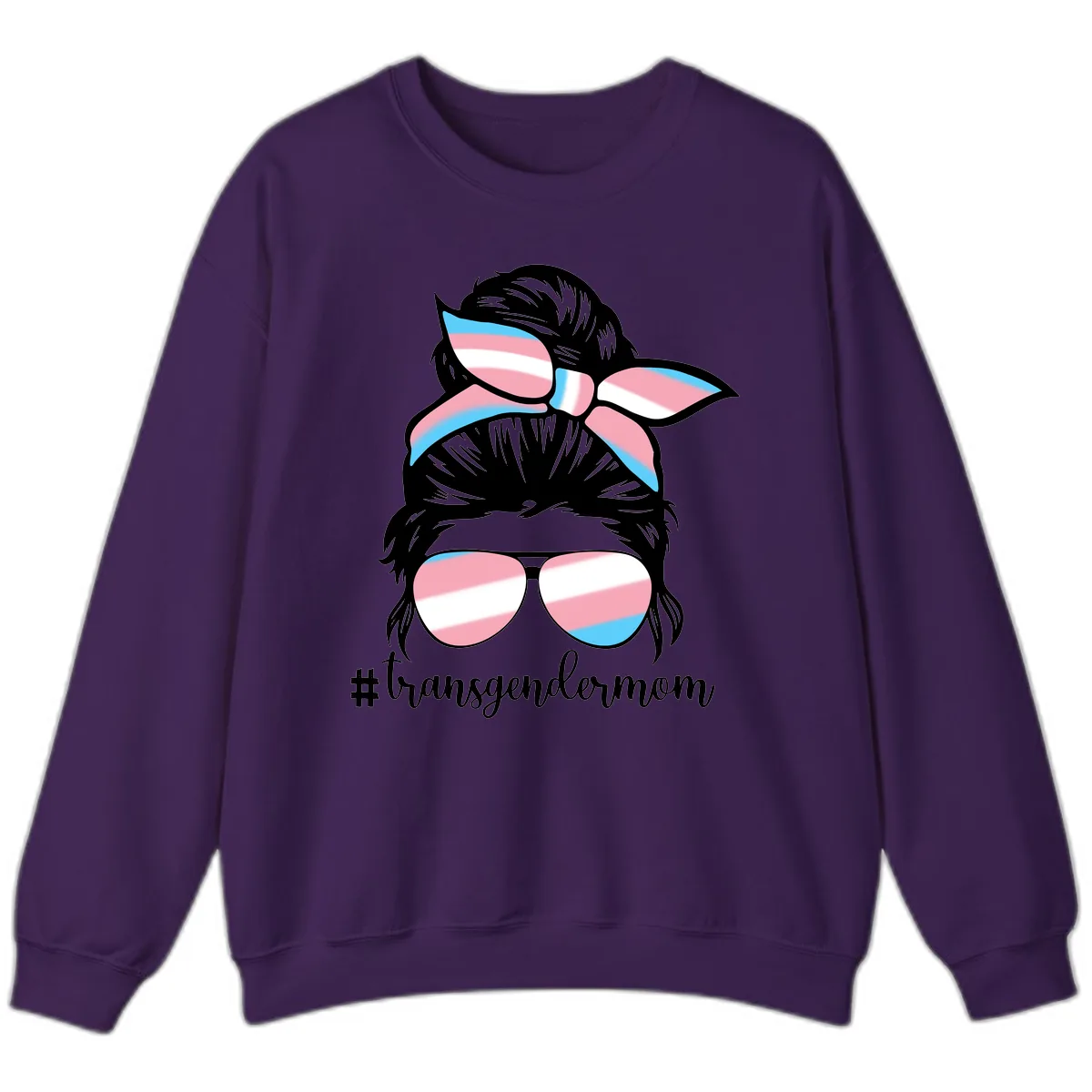 Transgender Mom Pride Portrait Sweatshirt in Purple