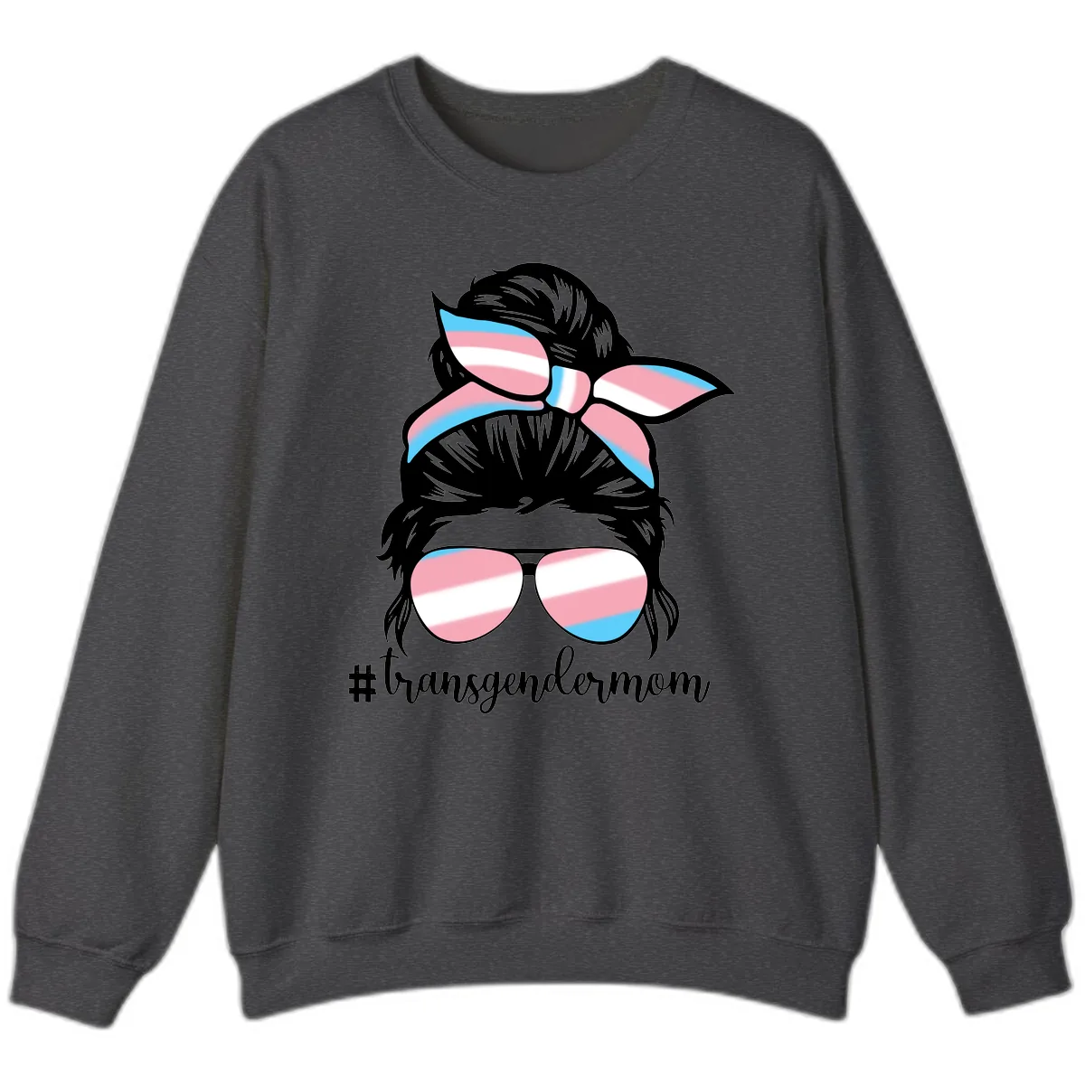 Transgender Mom Pride Portrait Sweatshirt in Dark Heather