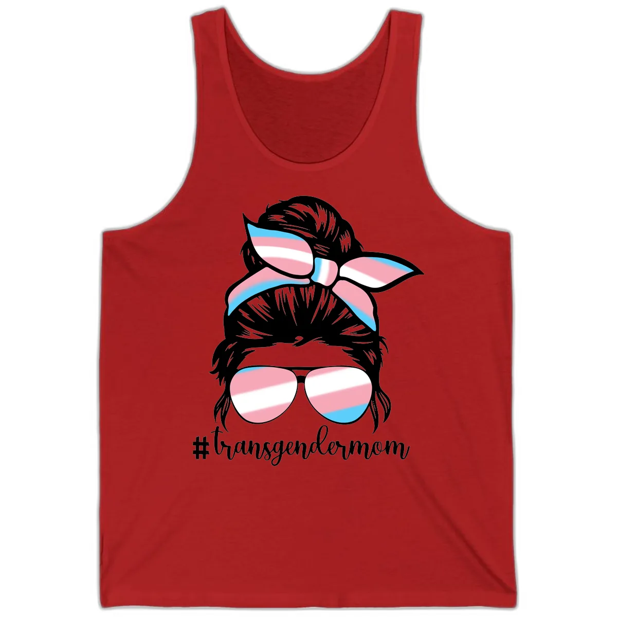 Transgender Mom Pride Portrait Tank in Red
