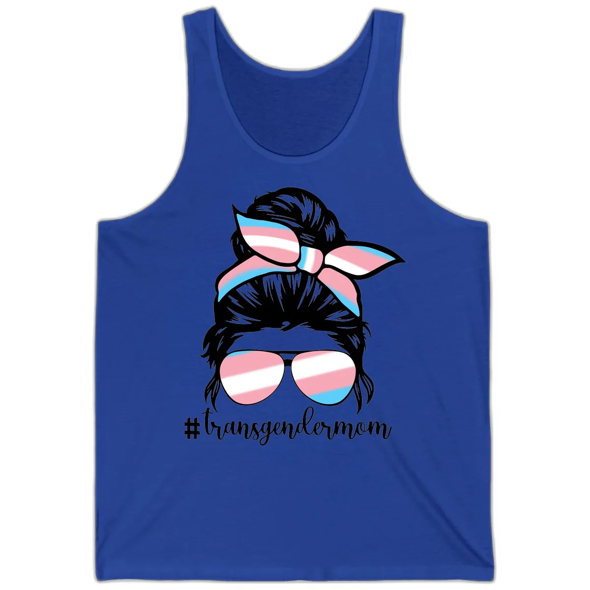 Transgender Mom Pride Portrait Tank in True Royal