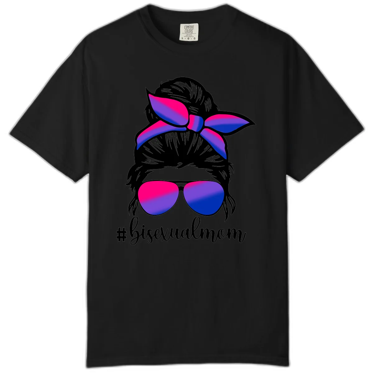 Bisexual Mom Pride Comfort Color in Black