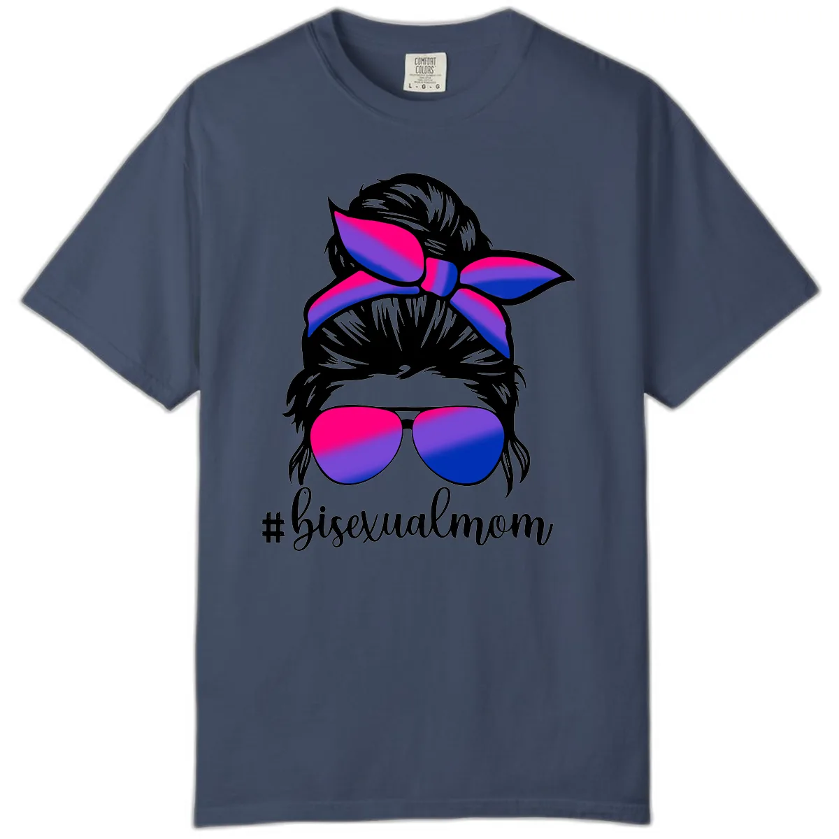 Bisexual Mom Pride Comfort Color in Midnight