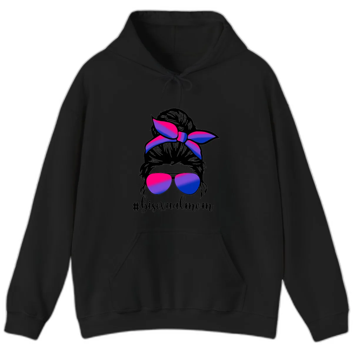 Bisexual Mom Pride Hoodie in Black