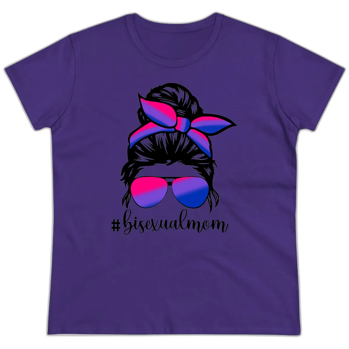 Bisexual Mom Pride Ladies Tee in Purple