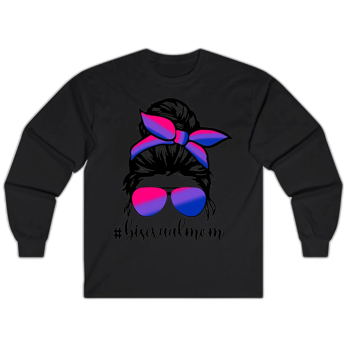 Bisexual Mom Pride Long Sleeve in Black
