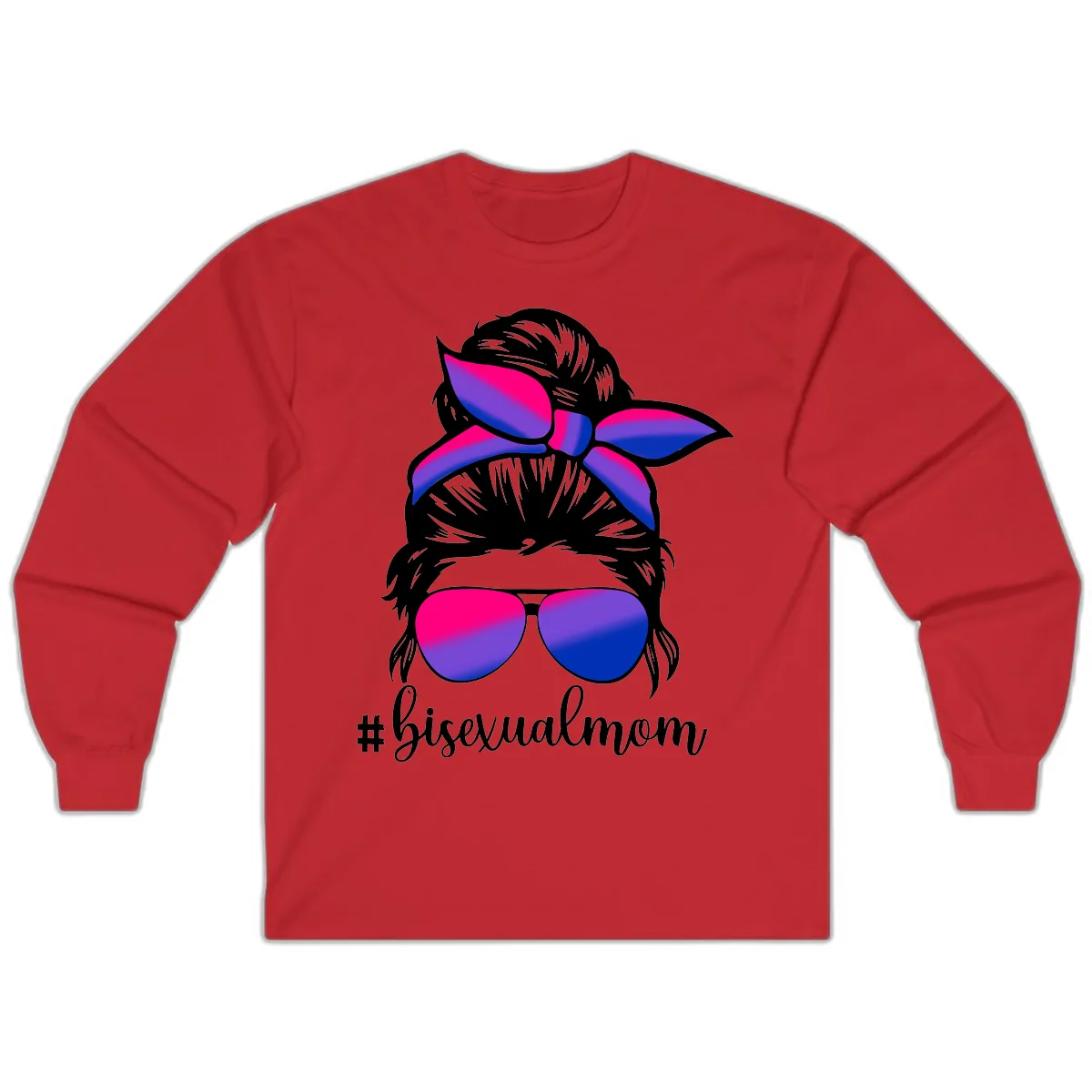 Bisexual Mom Pride Long Sleeve in Red