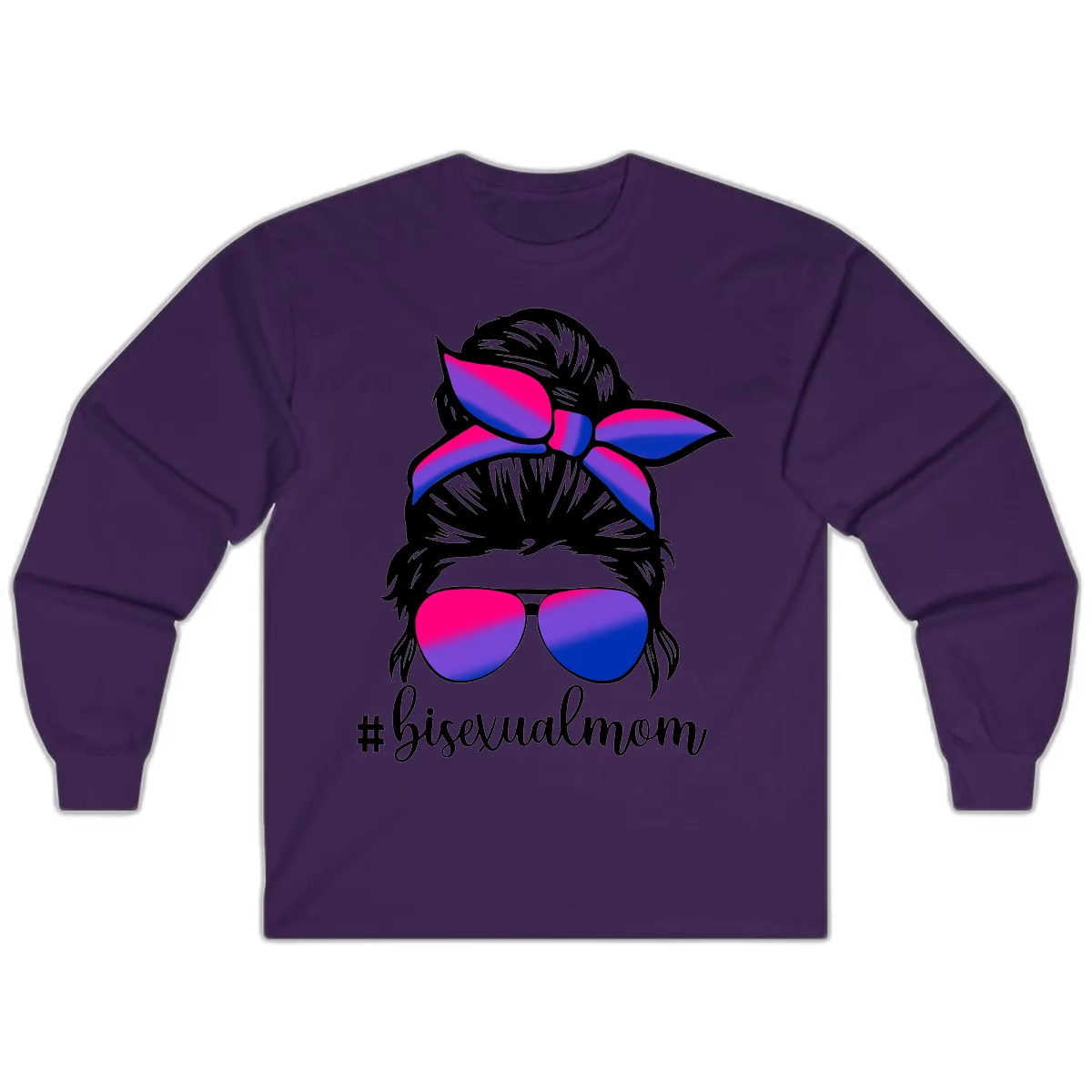 Bisexual Mom Pride Long Sleeve in Purple