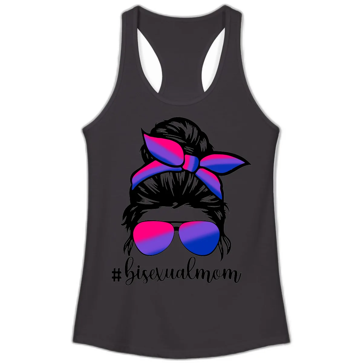 Bisexual Mom Pride Ladies Tank in Black