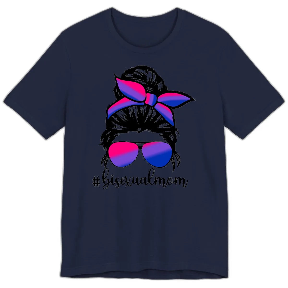 Bisexual Mom Pride Premium T-Shirt in Navy