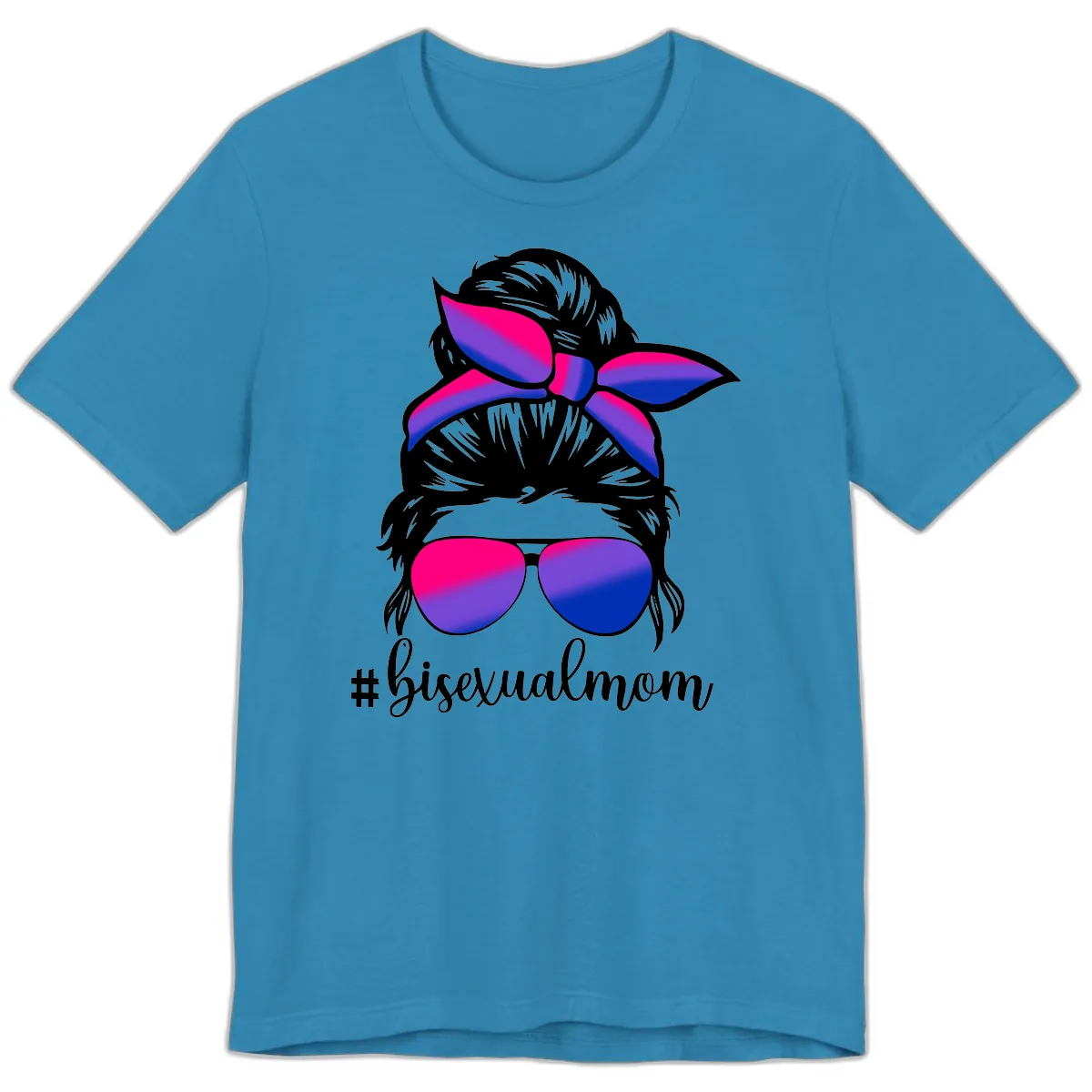 Bisexual Mom Pride Premium T-Shirt in Aqua