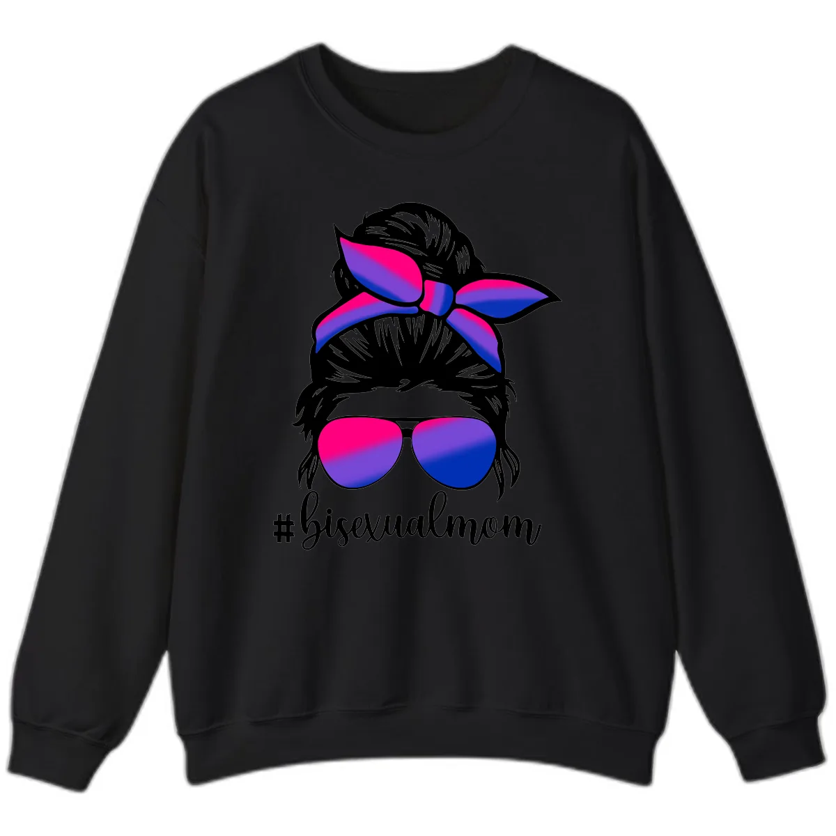 Bisexual Mom Pride Sweatshirt in Black
