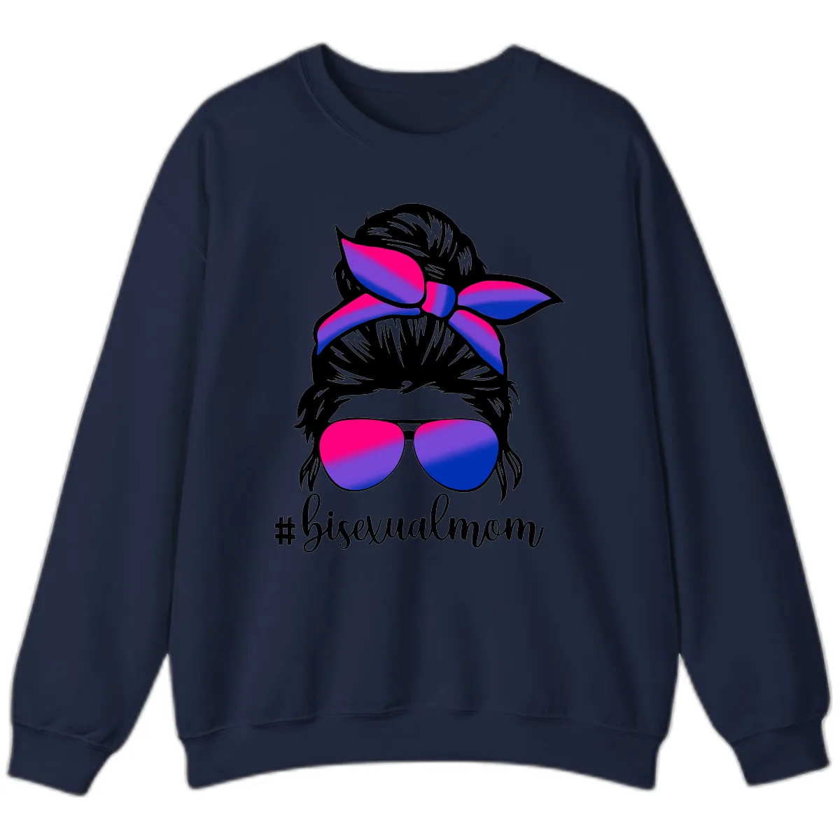 Bisexual Mom Pride Sweatshirt in Navy