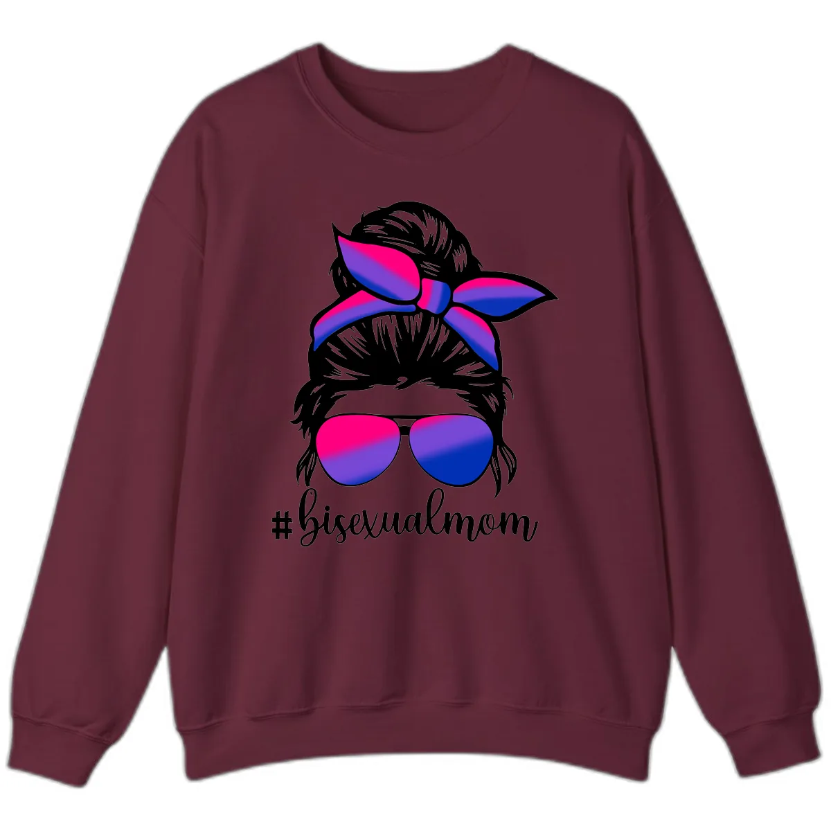 Bisexual Mom Pride Sweatshirt in Maroon