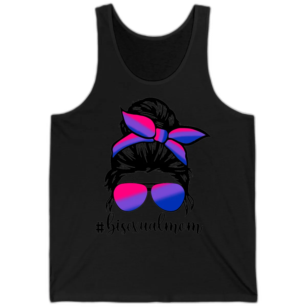 Bisexual Mom Pride Tank in Black