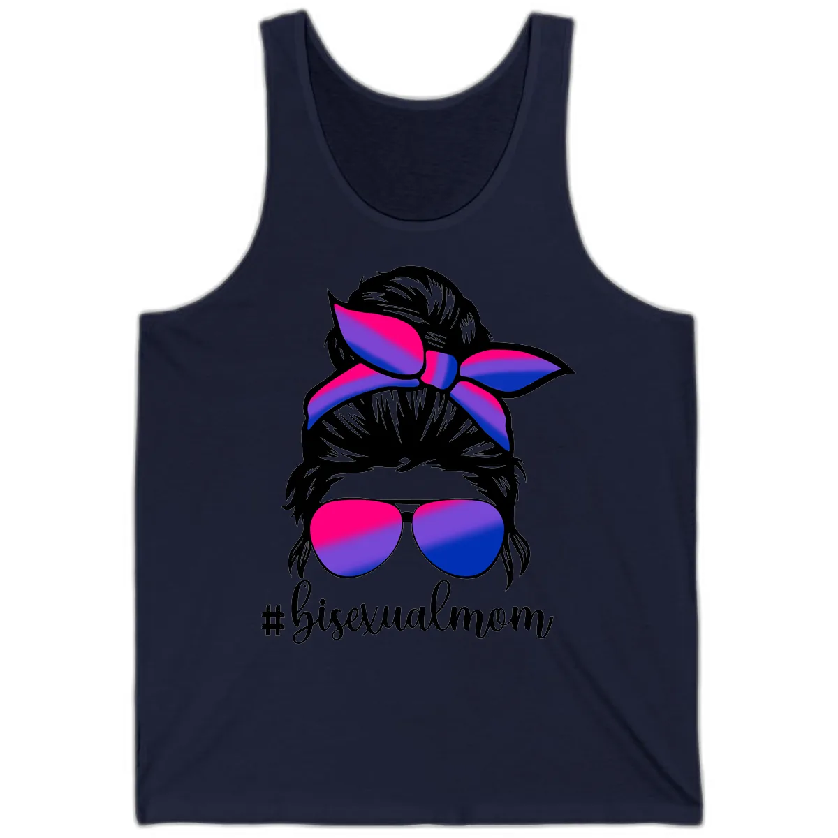 Bisexual Mom Pride Tank in Navy