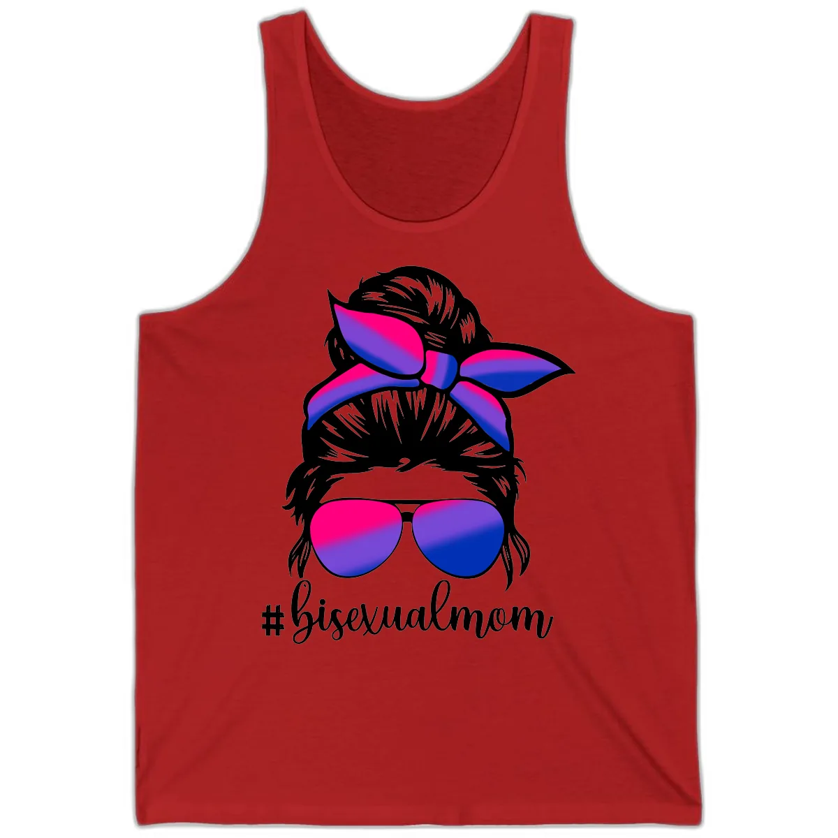 Bisexual Mom Pride Tank in Red