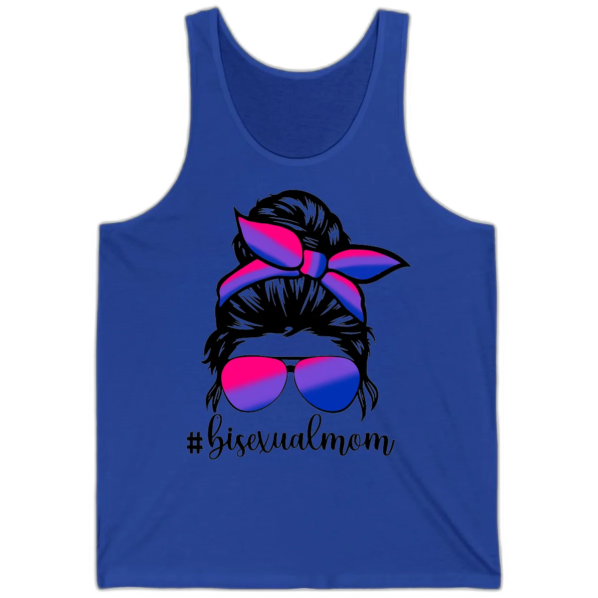 Bisexual Mom Pride Tank in True Royal