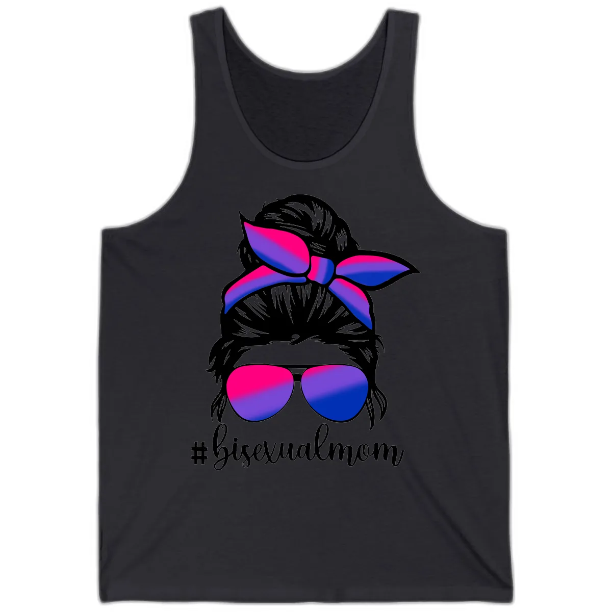 Bisexual Mom Pride Tank in Dark Grey