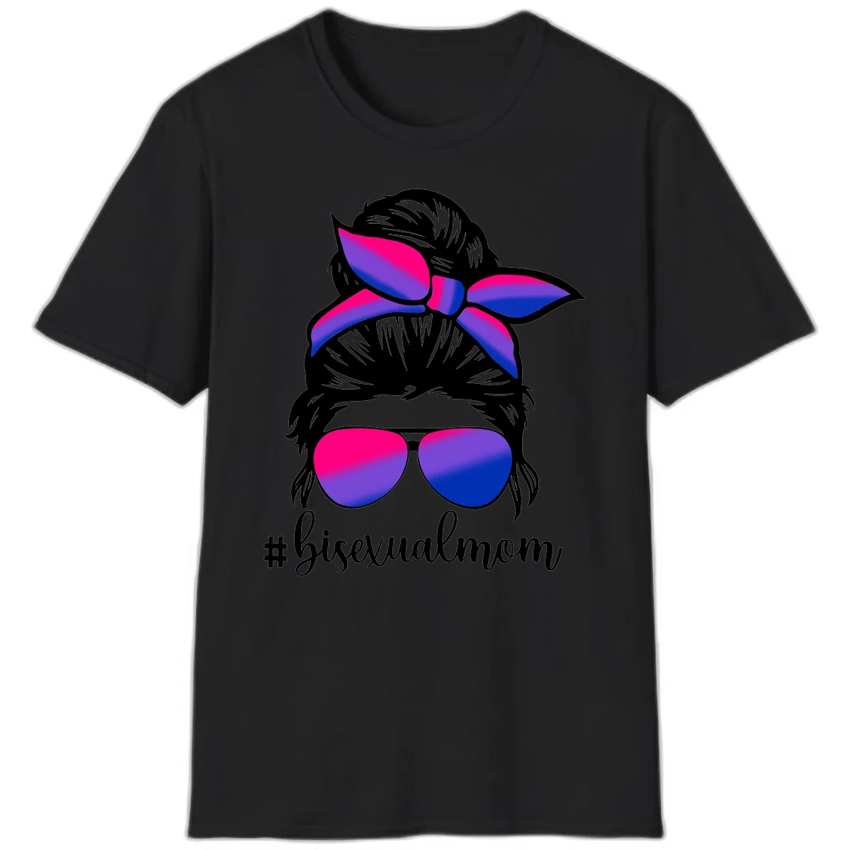 Bisexual Mom Pride T-Shirt in Black