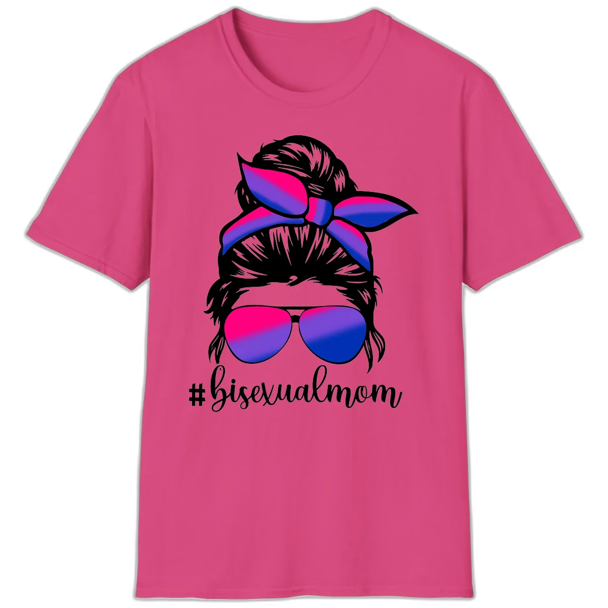 Bisexual Mom Pride T-Shirt in Heliconia