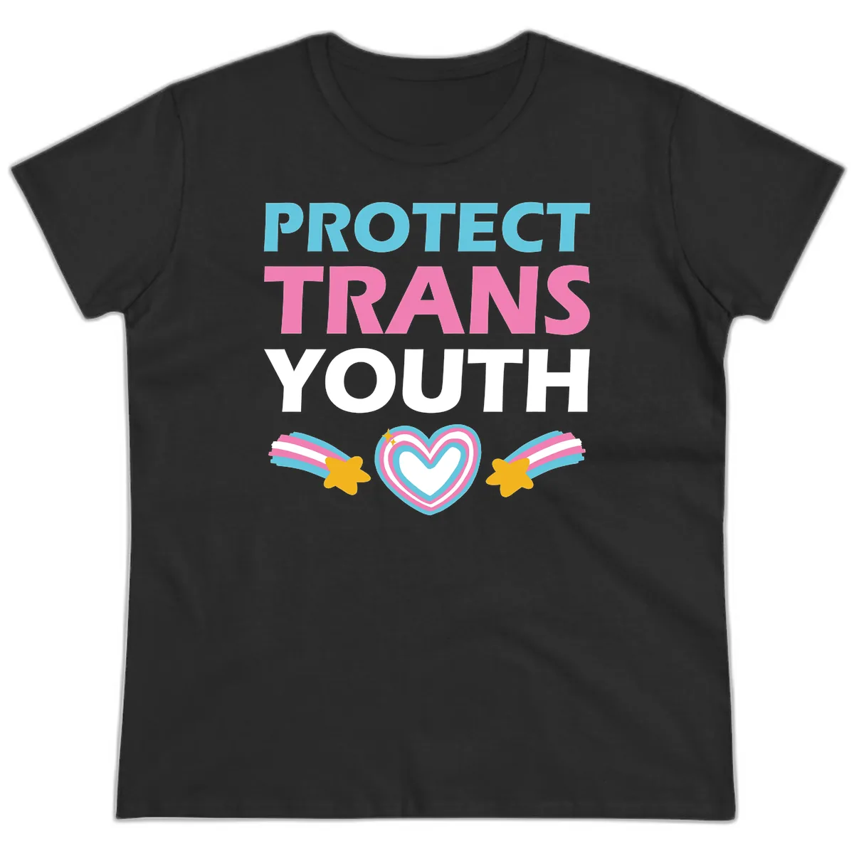 Protect Trans Youth Ladies Tee in Black