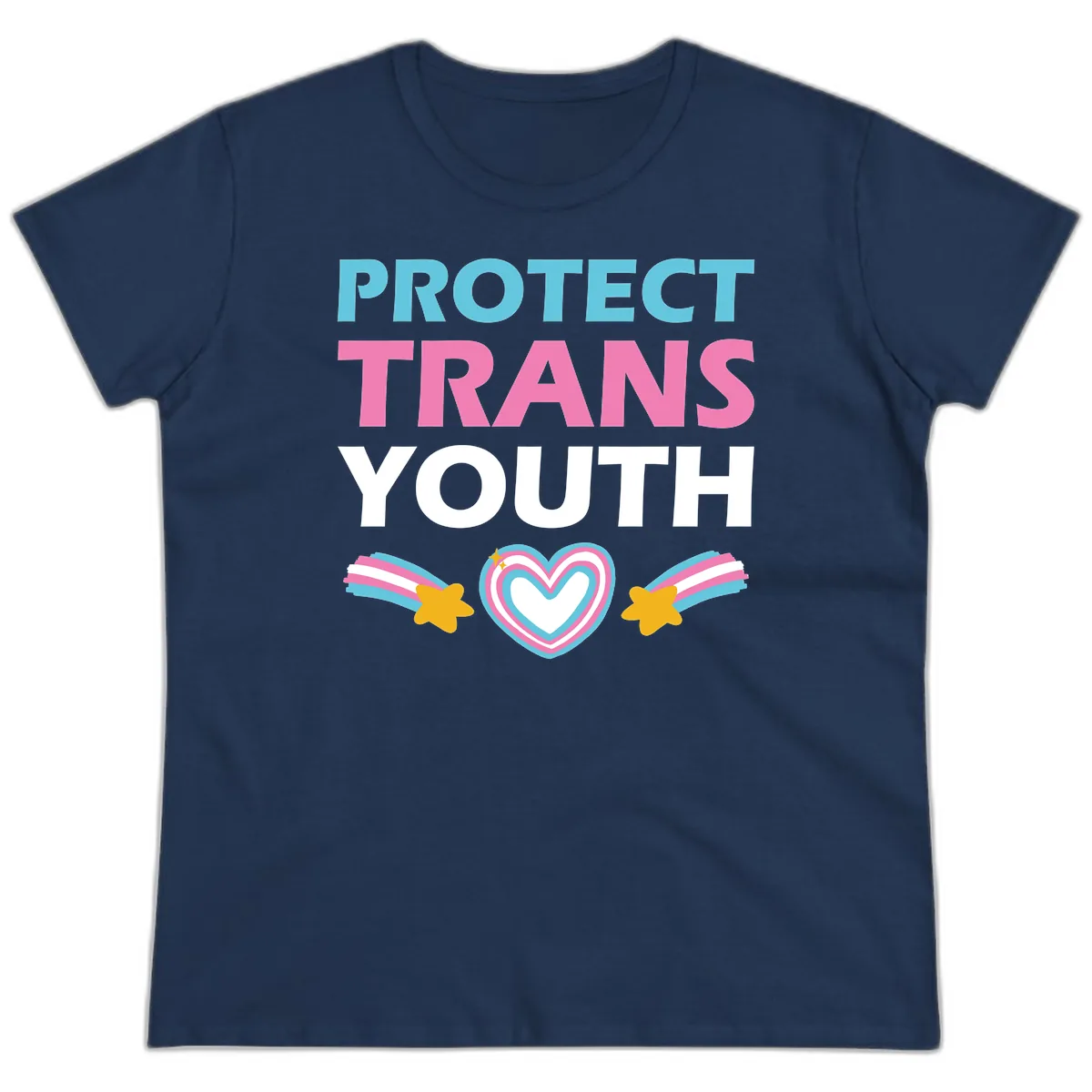 Protect Trans Youth Ladies Tee in Navy