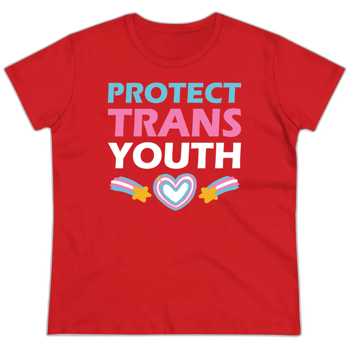Protect Trans Youth Ladies Tee in Red