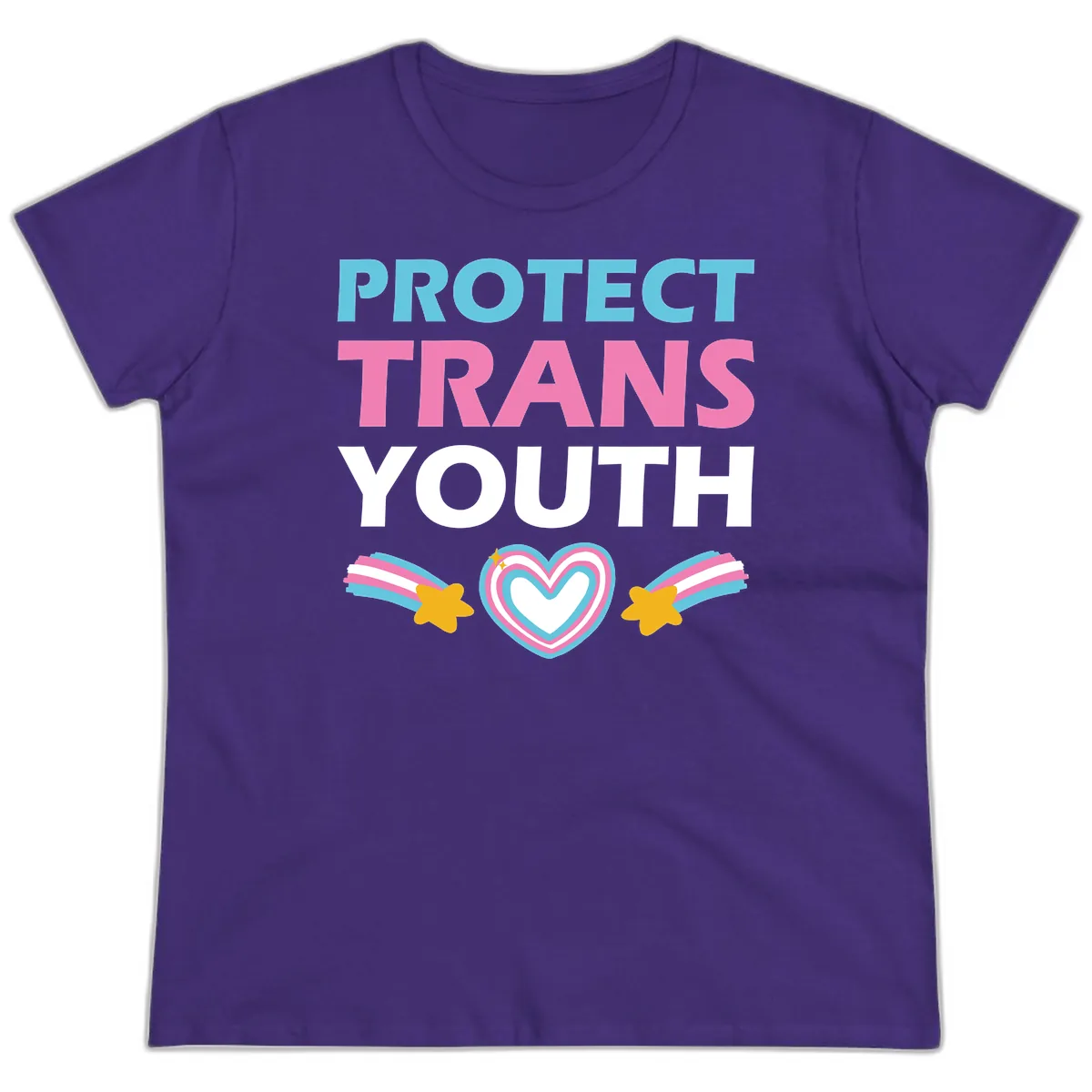 Protect Trans Youth Ladies Tee in Purple