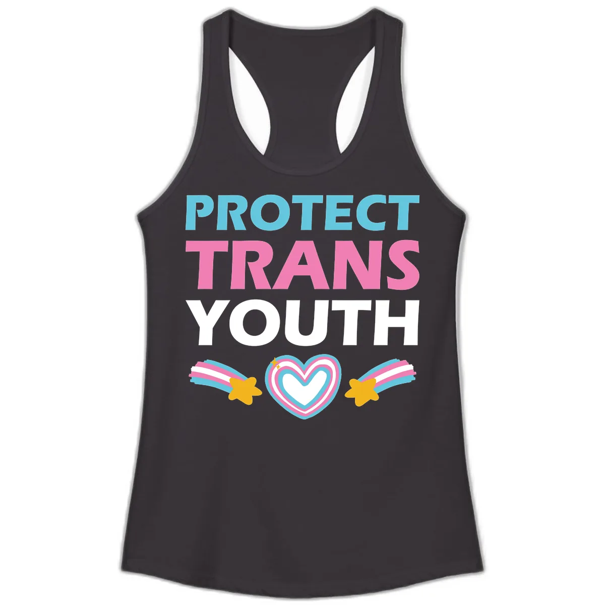 Protect Trans Youth Ladies Tank in Black