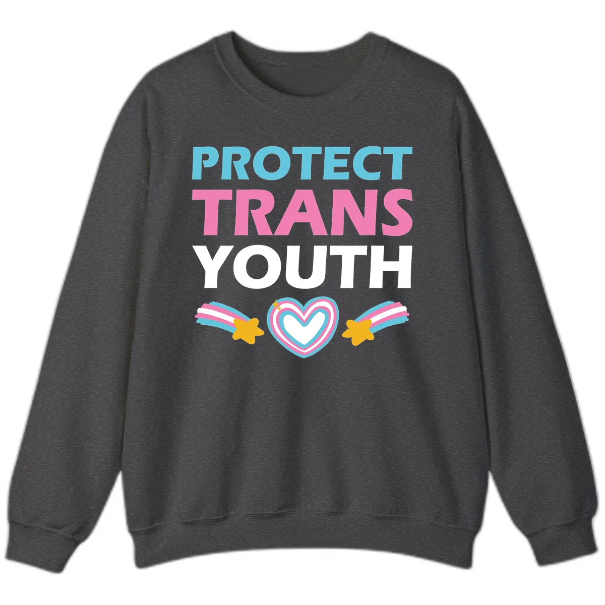 Protect Trans Youth Sweatshirt in Dark Heather