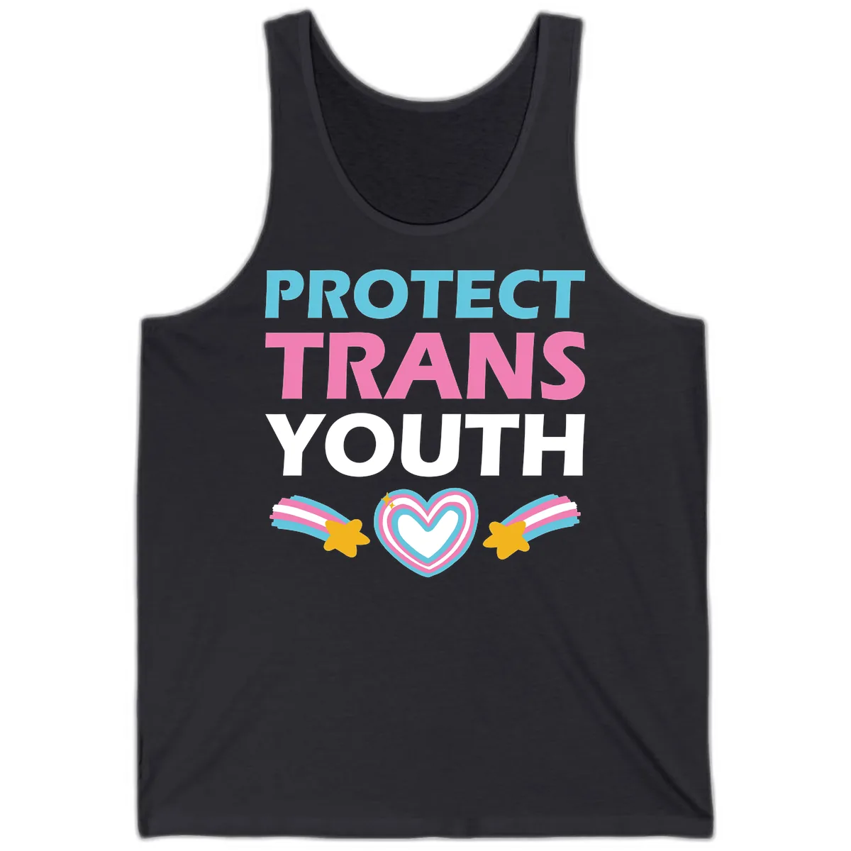 Protect Trans Youth Tank in Dark Grey