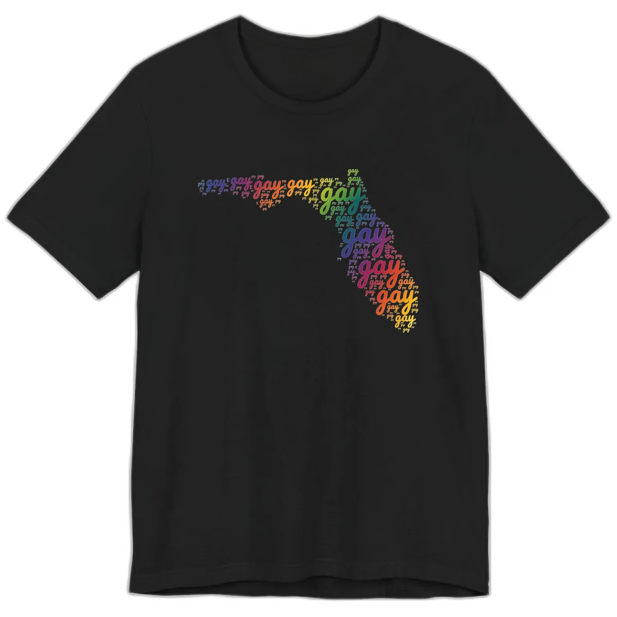Rainbow Gay Pride Word Cloud Premium T-Shirt in Black