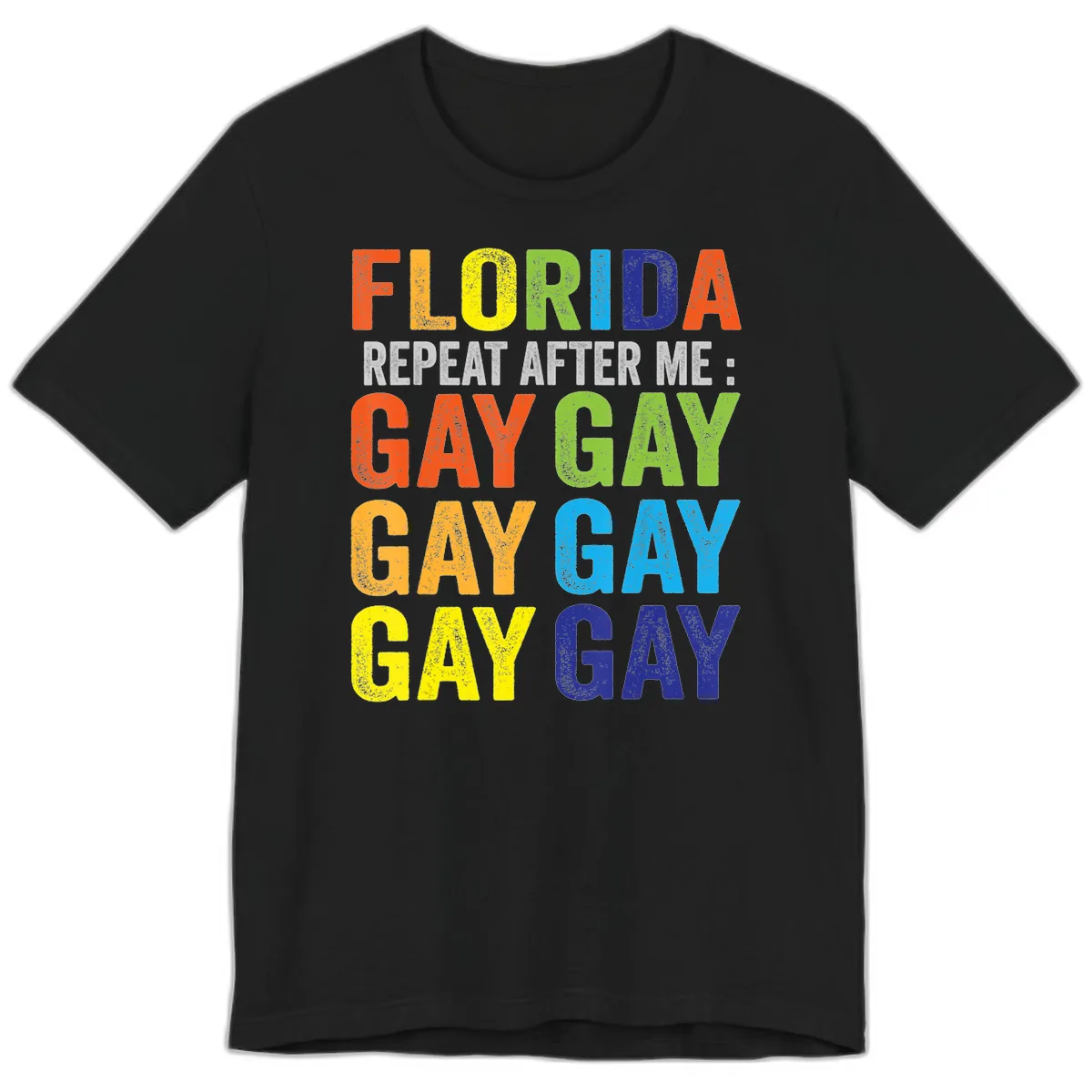 Florida Repeat After Me Gay Pride Premium T-Shirt in Black