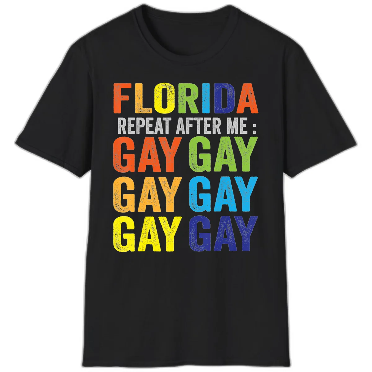 Florida Repeat After Me Gay Pride T-Shirt in Black