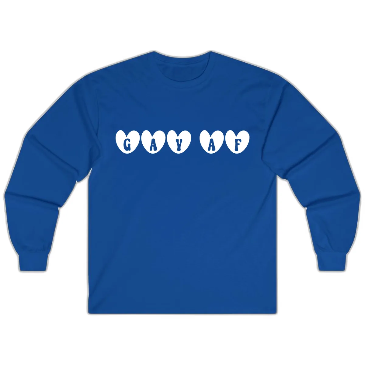 Gay AF Pride Hearts Long Sleeve in Royal