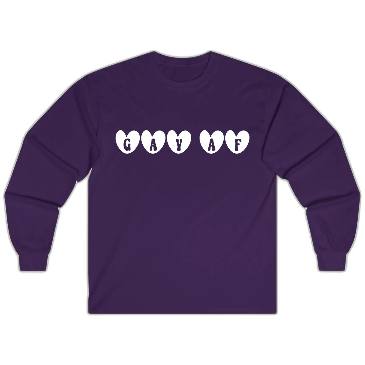 Gay AF Pride Hearts Long Sleeve in Purple
