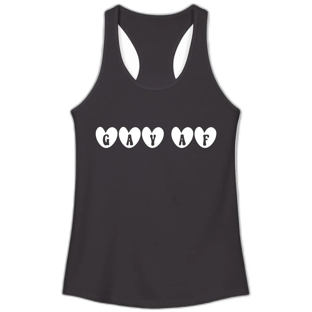 Gay AF Pride Hearts Ladies Tank in Black