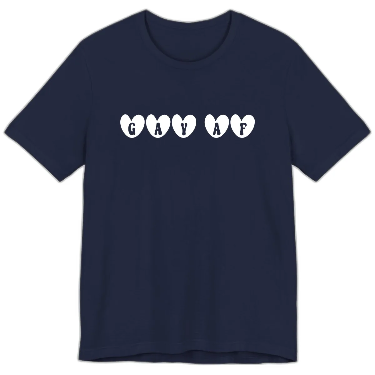 Gay AF Pride Hearts Premium T-Shirt in Navy