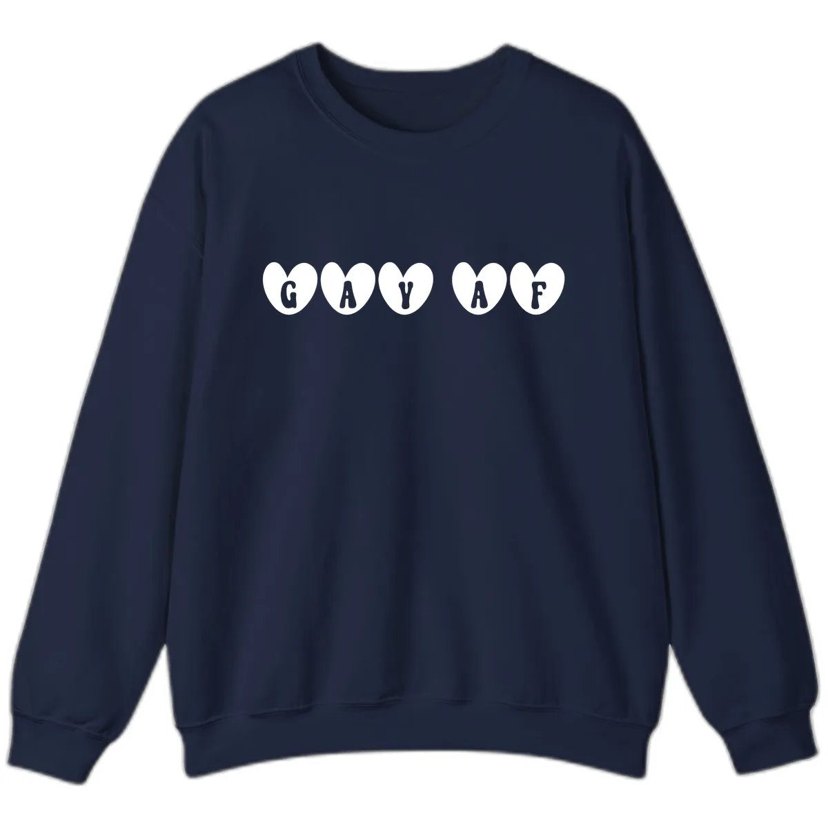 Gay AF Pride Hearts Sweatshirt in Navy
