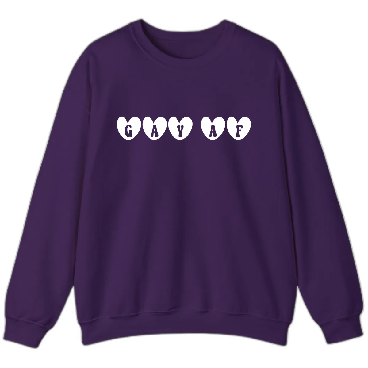 Gay AF Pride Hearts Sweatshirt in Purple
