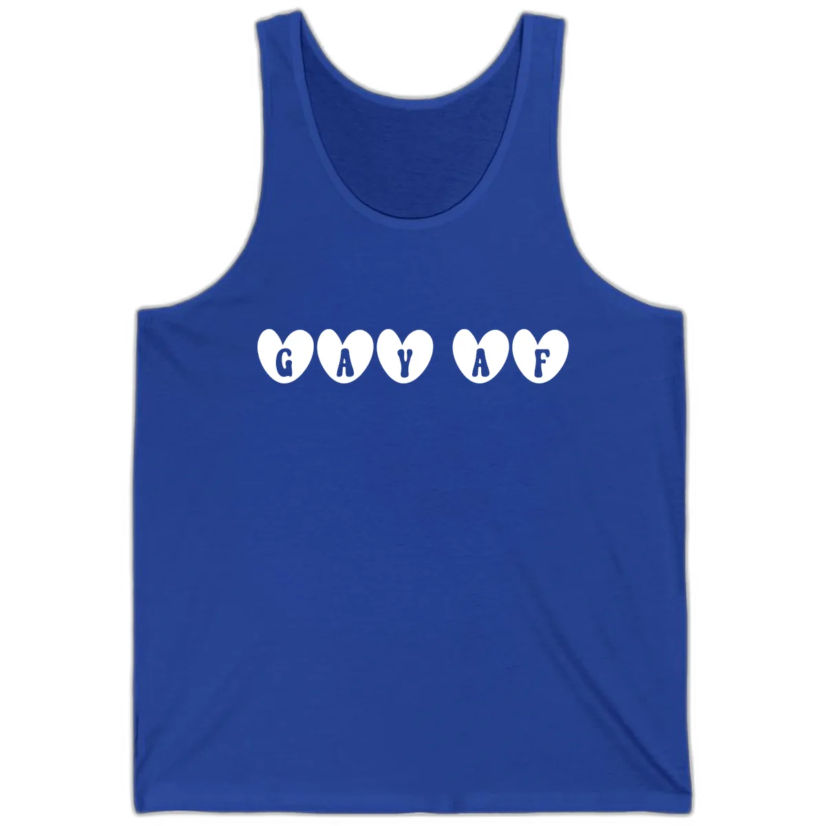 Gay AF Pride Hearts Tank in True Royal