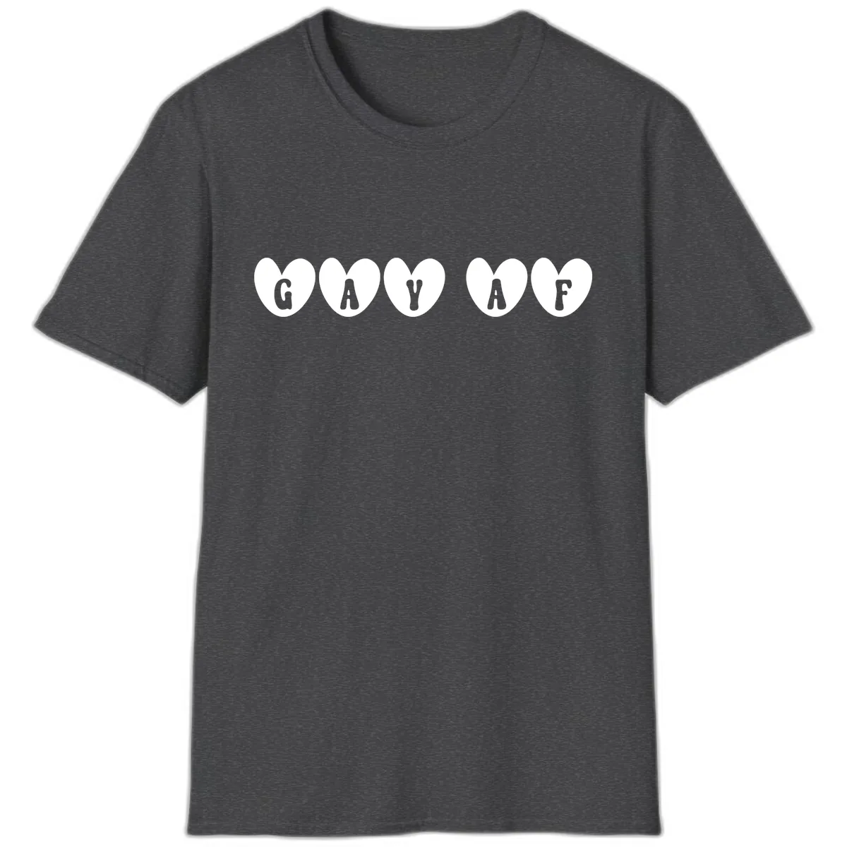 Gay AF Pride Hearts T-Shirt in Dark Heather