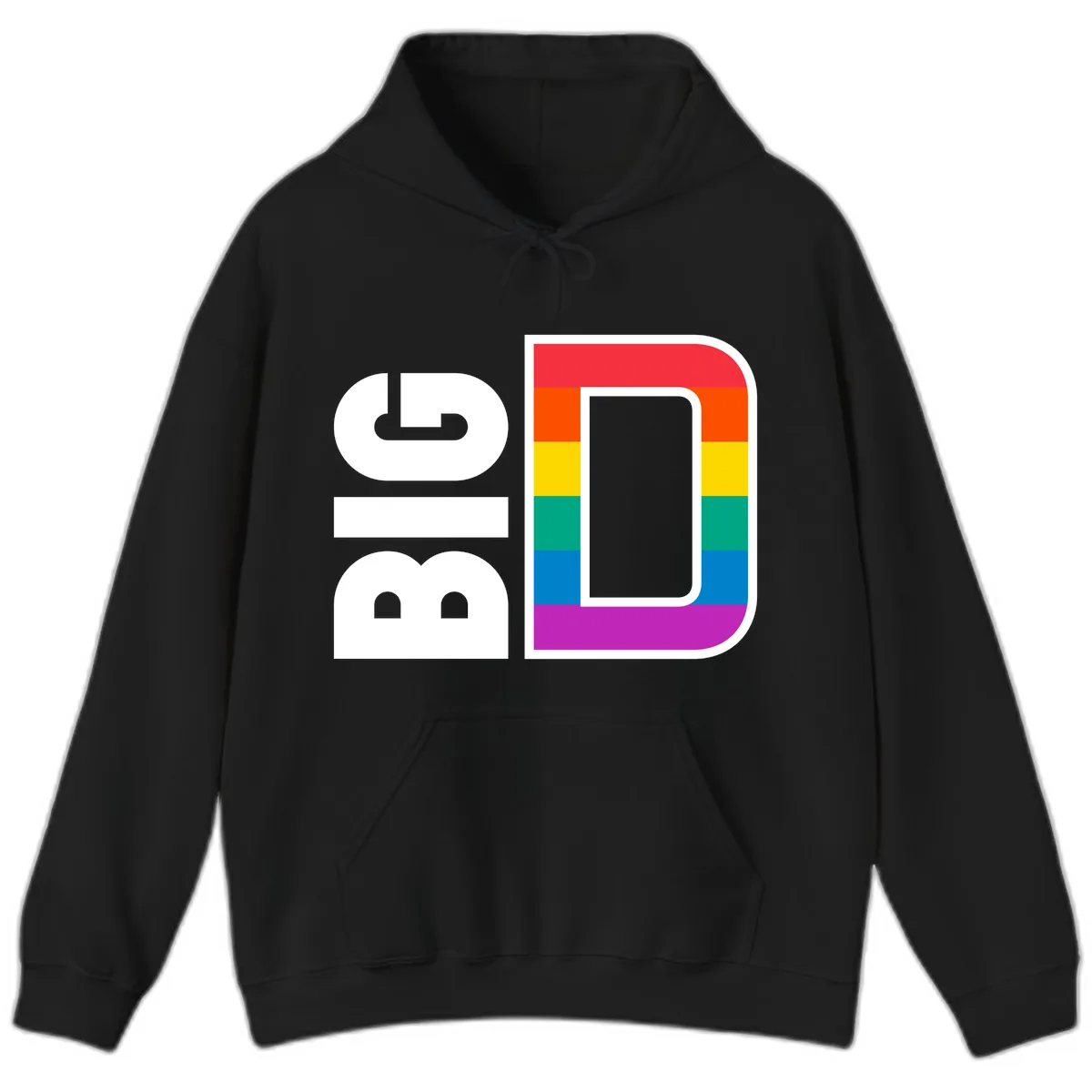 Rainbow Pride Flag Design Hoodie in Black