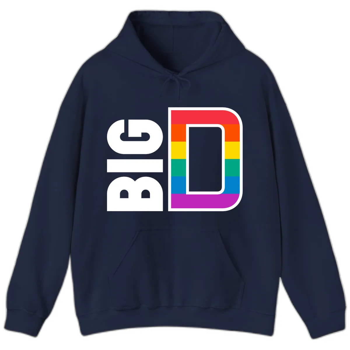 Rainbow Pride Flag Design Hoodie in Navy