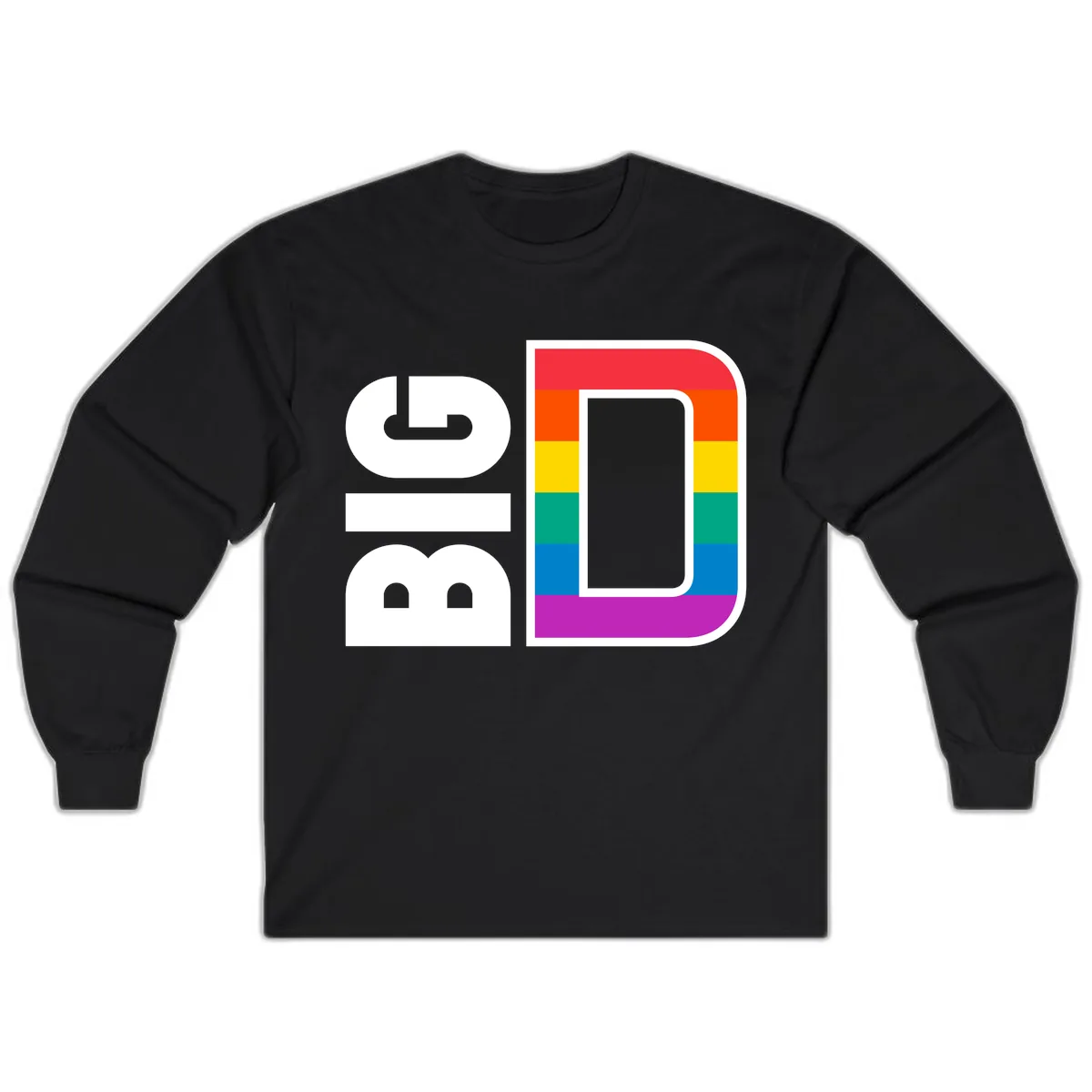 Rainbow Pride Flag Design Long Sleeve in Black
