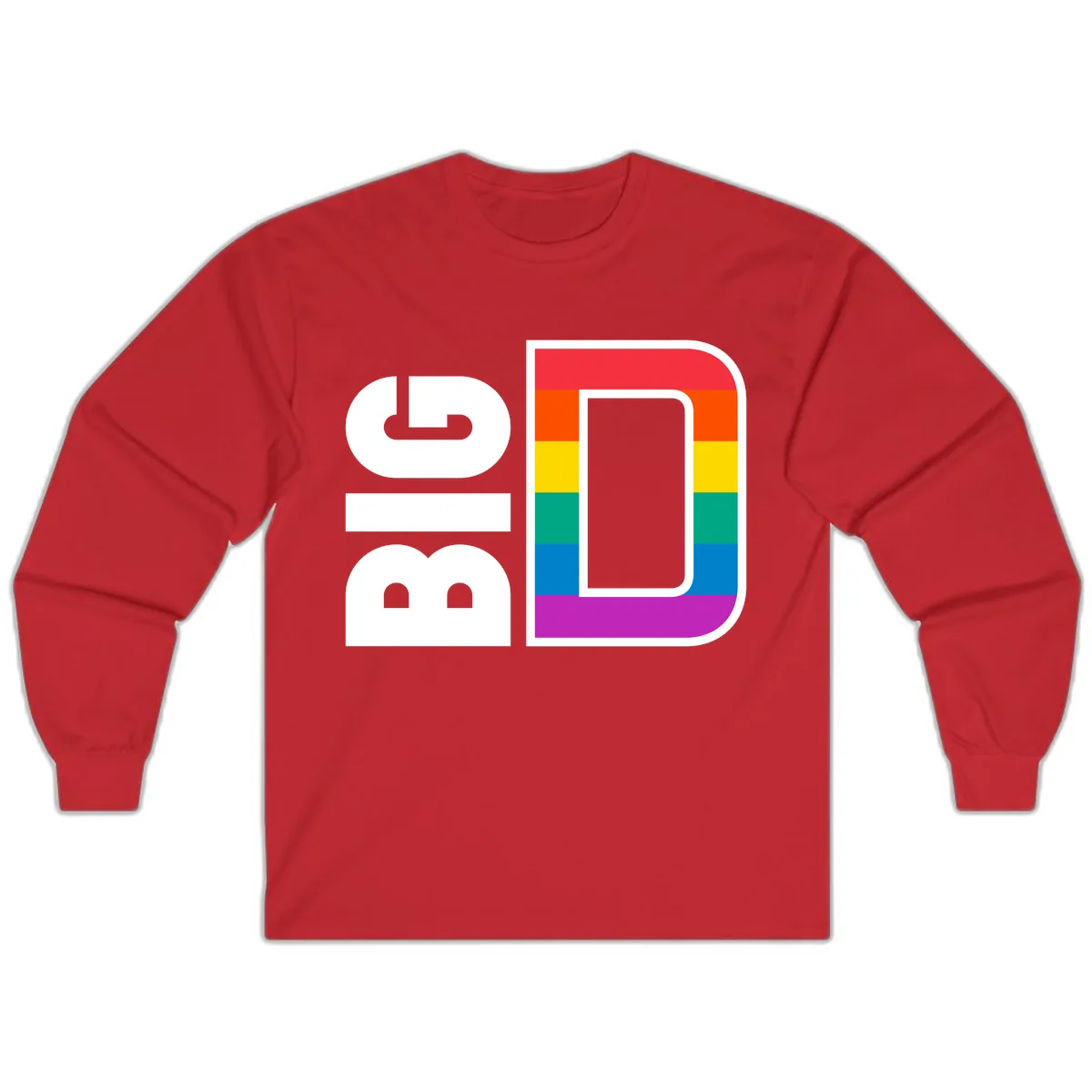 Rainbow Pride Flag Design Long Sleeve in Red